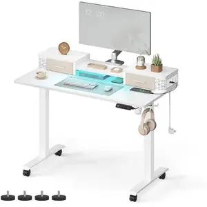 VASAGLE Bureau électrique réglable, Blanc Nuage / 60 x 120 x (72-120) cm pas cher