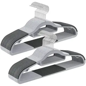SONGMICS Cintres en plastique antidérapant, Gris Clair + Girs Foncé / 30 pas cher