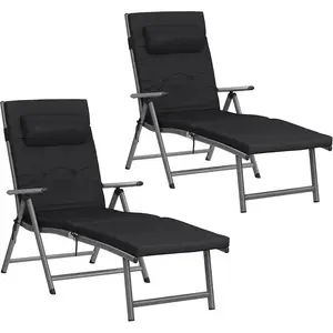 SONGMICS Chaise longue avec matelas, Noir pas cher