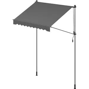Comparateur de prix : SONGMICS Store banne rétractable avec manivelle, Gris Anthracite / 200L cm