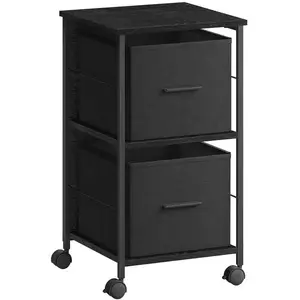 VASAGLE Armoire de classement avec 2 tiroirs, Noir pas cher