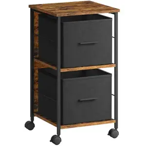VASAGLE Armoire de classement avec 2 tiroirs, Marron