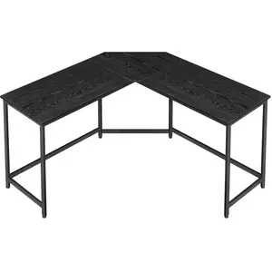 VASAGLE Bureau d’angle grège et noir, Noir Boisé + Noir D'encre pas cher