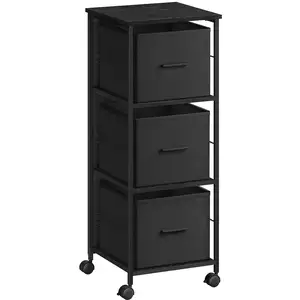 VASAGLE Caisson bureau mobile 3 tiroirs marron rustique noir, noir ébène et noir d'encre pas cher
