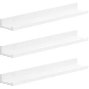 SONGMICS 3 Étagères murales flottantes, Blanc / 10 x 60 x 5/2 cm pas cher