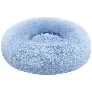 Comparateur de prix : Feandrea Panier pour chien en tissu peluche, Bleu clair / L 60 x l 60 x H 20 cm