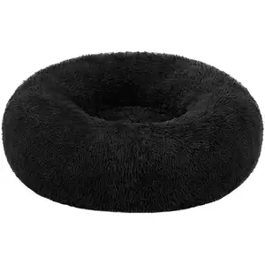 Feandrea Panier pour chien en tissu peluche, Noir / L 70 x l 70 x H 20 cm pas cher