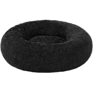 Feandrea Panier pour chien en tissu peluche, Noir / L 80 x l 80 x H 20 cm pas cher