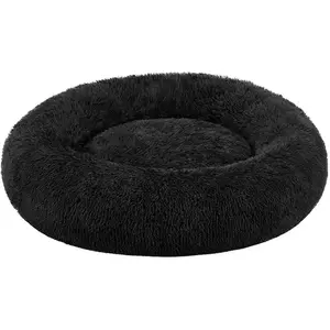 Feandrea Panier pour chien en tissu peluche, Noir / L 100 x l 100 x H 20 cm pas cher