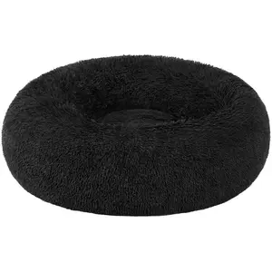 Feandrea Panier pour chien en tissu peluche, Noir / L 60 x l 60 x H 20 cm pas cher
