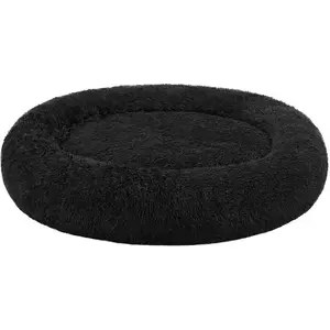 Feandrea Panier pour chien en tissu peluche, Noir / L 120 x l 120 x H 20 cm pas cher