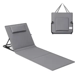 Songmics Chaise longue portable avec bandoulières pour camping, Gris ardoise / 1 pas cher