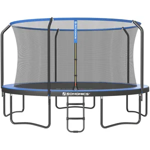 SONGMICS Trampoline de jardin rond pour enfants, Bleu / 427 Diamètre cm pas cher
