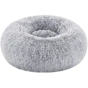 Comparateur de prix : Feandrea Panier pour chien en tissu peluche, Gris Clair / L 40 x l 40 x H 15 cm