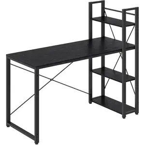 VASAGLE Bureau 120 cm industriel, Noir Boisé / 60P x 137,2L x 118,7H cm pas cher