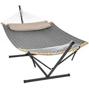 Comparateur de prix : SONGMICS Hamac avec support structure noire et hamac gris