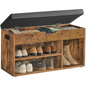 VASAGLE Banc de rangement rembourré, Marron RustiqueVendu parsongmics