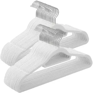 SONGMICS Cintre en velours antiglisse, Blanc / 50 pas cher