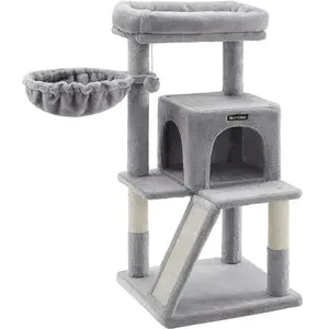 Feandrea Arbre à chat avec planche à gratter, Gris Claire pas cher