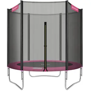 SONGMICS Trampoline extérieur avec échelle et filet de protection, Ros... pas cher