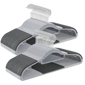 SONGMICS Cintres en plastique antidérapant, Gris Clair + Gris Foncé / 50 pas cher