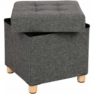 SONGMICS Banc de rangement rembourré plibale, Gris Foncé pas cher