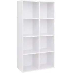 VASAGLE Bibliothèque à 8 compartiments, Blanc pas cher