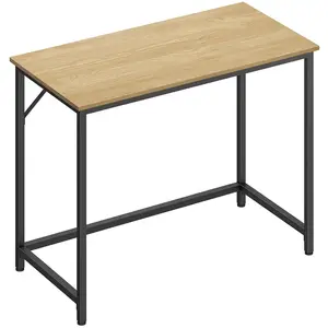 VASAGLE Bureau industriel assemblage simple, Couleur Chêne Naturel + Noir D'encre / 50P x 100L cm pas cher