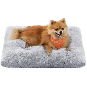 Feandrea Panier pour chien rembourrage moelleux, Gris Ombré / L 65 x l 45 x H 10 cm pas cher