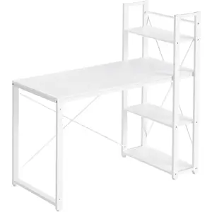 VASAGLE Bureau 120 cm industriel, Blanc Érable / 56P x 120L x 120H cm pas cher