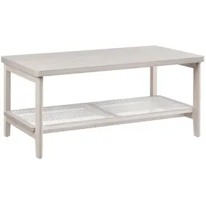 VASAGLE Table basse à 2 niveaux style boho beige chêne, Beige Avoine pas cher