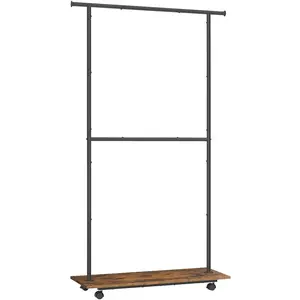 SONGMICS Portemanteau mobile double barre centrale réglable pas cher