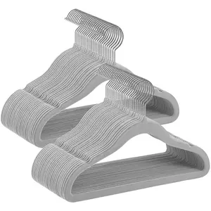 SONGMICS Cintres enfants en velours antiglisse, Gris Tourterelle / 50 pas cher