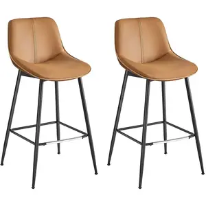 VASAGLE 2 Tabourets de bar de hauteur, Marron Chameau / 87,5H cm pas cher