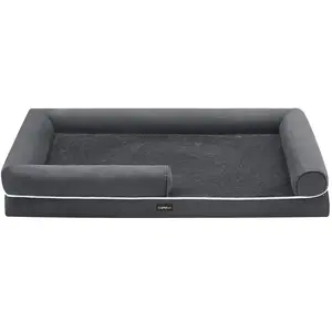 Comparateur de prix : Feandrea Canapé pour chien orthopédique, Gris Foncé / L 135 x l 107 x H 25 cm