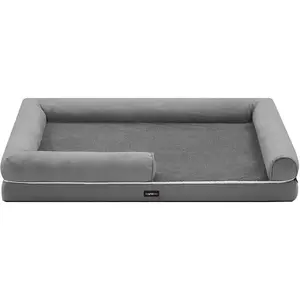 Comparateur de prix : Feandrea Canapé pour chien orthopédique, Gris Clair / L 135 x l 107 x H 25 cm