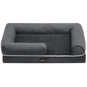 Feandrea Canapé pour chien orthopédique, Gris Foncé / L 76 x l 51 x H 18 cm pas cher