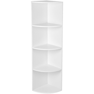 VASAGLE Étagère d'angle 4 niveaux effet bois blanc pas cher