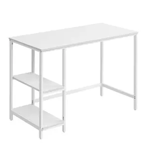 VASAGLE Bureau avec rangement industriel, Blanc Érable / 50P x 100L cm pas cher