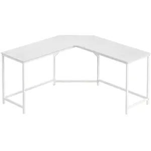 VASAGLE Bureau d’angle grège et noir, Blanc Érable pas cher