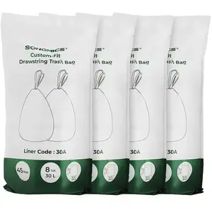 SONGMICS Sac poubelle 30L pour poubelle 60L (2*30L), Blanc / 4 pas cher