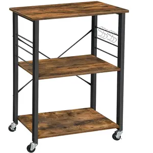VASAGLE Étagère de cuisine sur roulettes, Marron Rustique + Noir / 60L cmVendu parsongmics