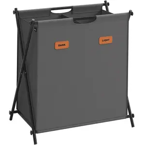SONGMICS Panier à linge en X Pliable, Gris Ardoise / 115 L pas cher