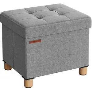 SONGMICS Pouf repose-pieds pliable, Gris Tourterelle / 32P x 40L x 33,5H cm pas cher