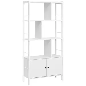 VASAGLE Bibliothèque à 4 niveaux, Blanc Érable + Blanc Nuage pas cher