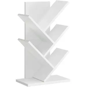 VASAGLE Bibliothèque arbre avec étagères à 5 niveaux blanc nuage, Blanc Nuage pas cher