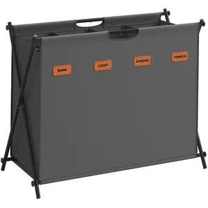 SONGMICS Panier à linge en X Pliable, Gris Ardoise / 155 L pas cher