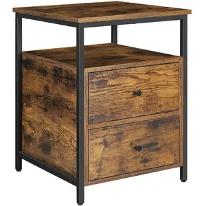 VASAGLE Table d'appoint 2 tiroirs pas cher