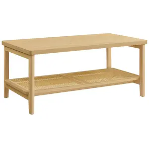 VASAGLE Table basse à 2 niveaux style boho beige chêne, Beige ChêNe pas cher