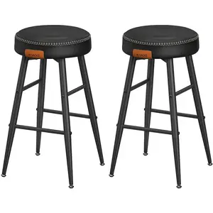Comparateur de prix : VASAGLE EKHO Collection 2 tabouret de bar haut, Noir Pur / Lot de 2 / 49,5 x 49,5 x 63 cm (P x L x H)